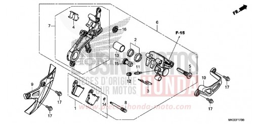 REAR BRAKE CALIPER CRF450RK de 2019